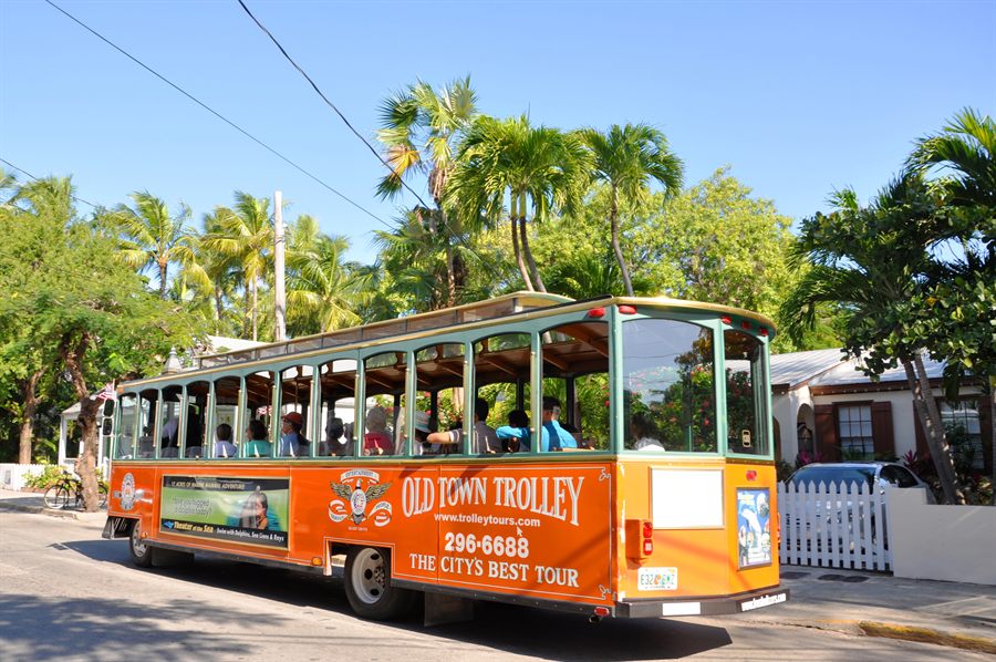Sightseeing trolley in Key West