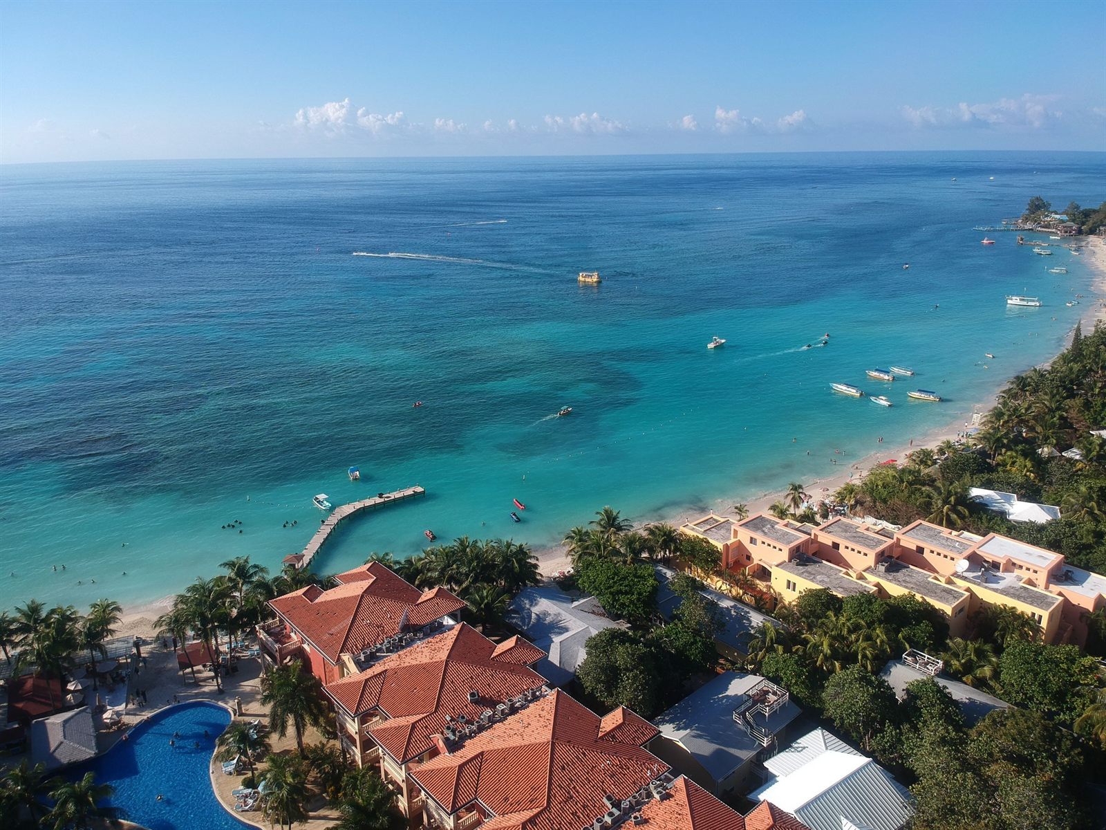Roatan beach from above